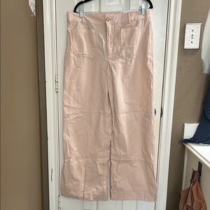 LOFT Peach Striped Wide-Leg Pants NWT size 12